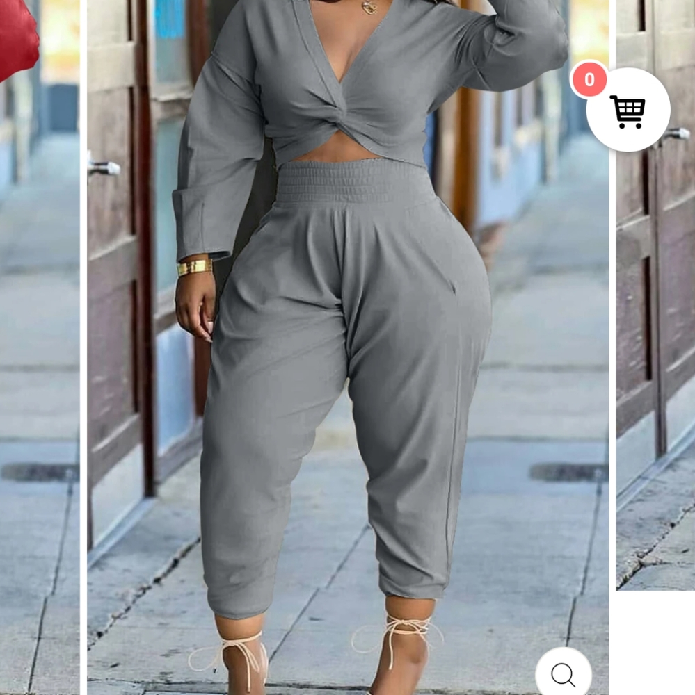 2 piece crop top jogger set